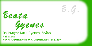 beata gyenes business card